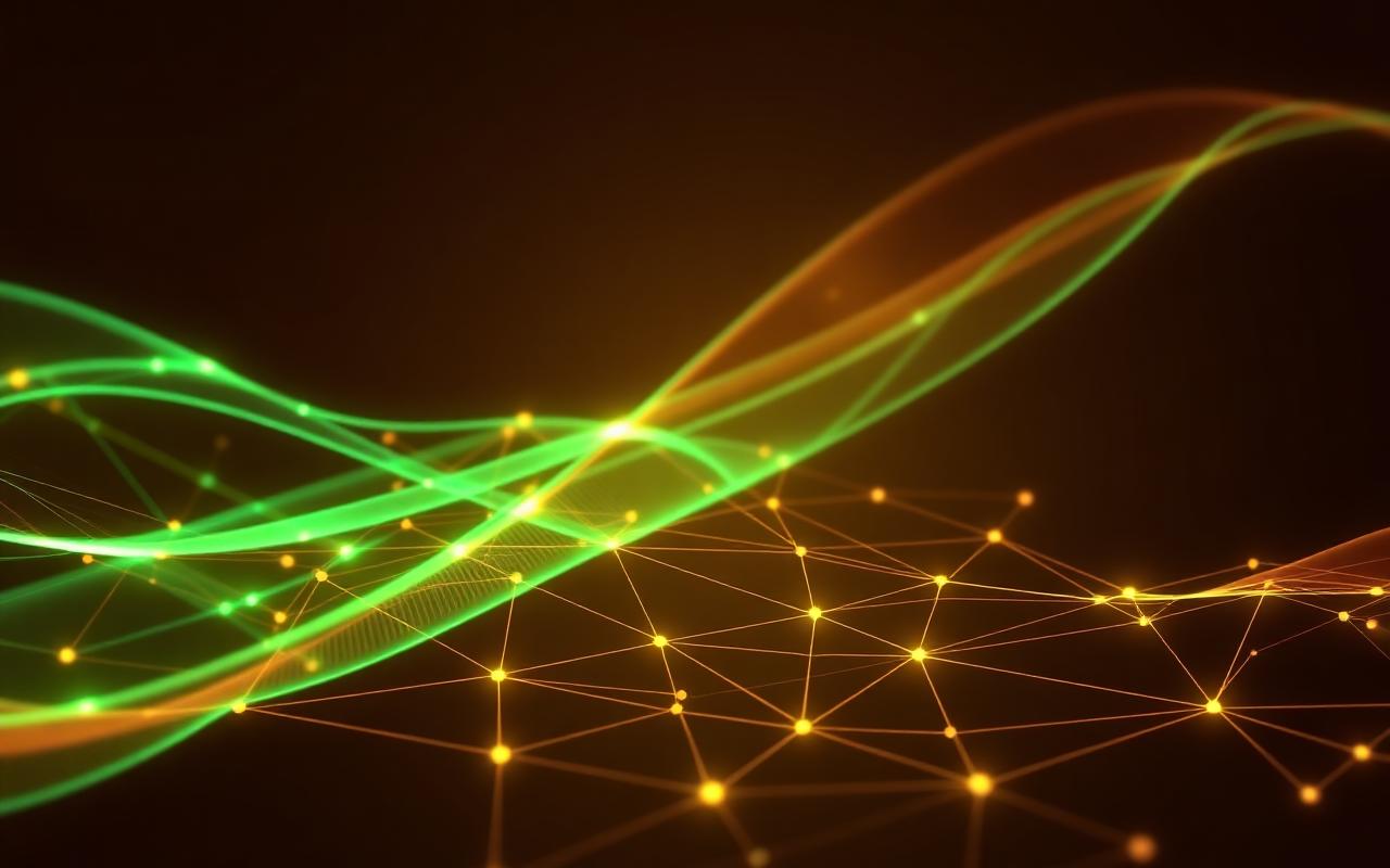 Abstract digital finance capital flow visualization